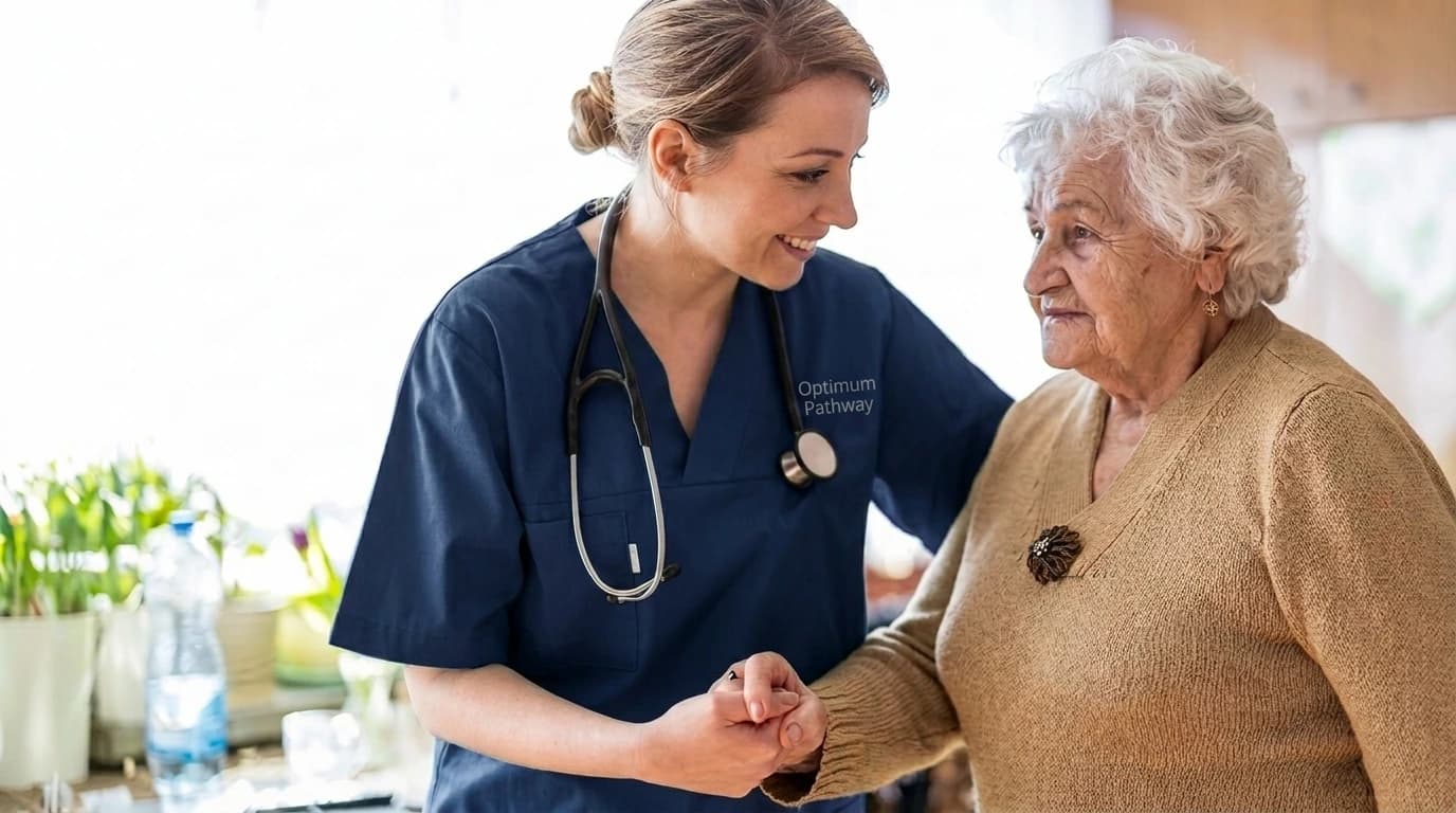 Illustration representing professional in-home nursing care
